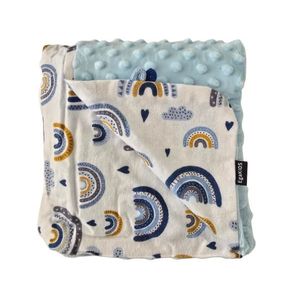 Paturica Minky pentru copii 75x75 cm K-637 Blue Rainbow imagine