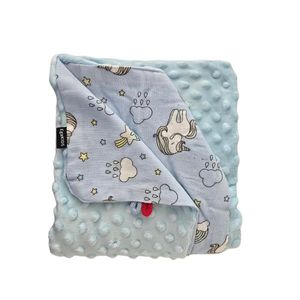 Paturica Minky pentru copii 75x75 cm K-637 Unicorn imagine