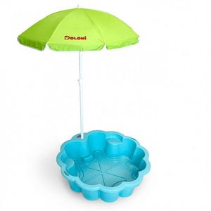 Piscina si ladita de nisip 2-in-1 pentru copii, Doloni Turquoise Flower, 80 x 87 x 20 cm, design multifunctional, cu Umbrela reglabila inclusa imagine