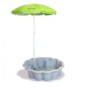 Piscina si ladita de nisip 2-in-1 pentru copii, Doloni Grey Flower, 80 x 87 x 20 cm, design multifunctional, cu Umbrela reglabila inclusa imagine