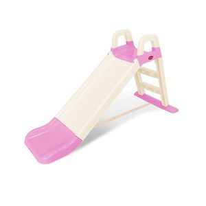 Tobogan pentru copii Doloni WhitePink, cu trepte si manere de sustinere, dimensiune 144.5 x 60.2 x 79.2 cm imagine