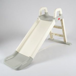 Tobogan pentru copii Doloni WhiteGrey, cu trepte si manere de sustinere, dimensiune 144.5 x 60.2 x 79.2 cm imagine