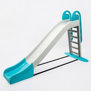 Tobogan pentru copii XXL Doloni WhiteTurquoise, cu trepte si manere ergonomice de sustinere, dimensiune 243.8 x 100 x 149.3 cm imagine