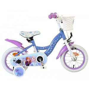 Bicicleta pentru copii EL Disney Frozen 12 inch, frana de mana pe roata fata, scaun si ghidon reglabil, spite metalice, roti gonflabile, cosulet pe ghidon imagine