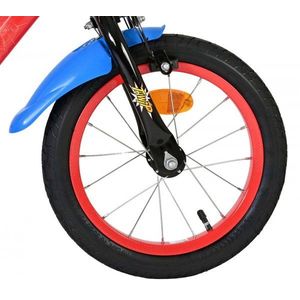Bicicleta pentru copii EL Spiderman 14 inch, frana de mana pe roata fata, scaun si ghidon reglabil, spite metalice, roti gonflabile, stopuri reflectorizante imagine