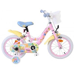 Bicicleta pentru copii EL Disney Stitch Girls 14 inch, frana de mana pe ambele roti, scaun si ghidon reglabil, spite metalice, roti gonflabile, stopuri reflectorizante imagine