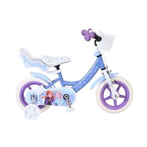Bicicleta pentru copii EL Disney Frozen 12 inch, frana de mana pe roata fata, roti cauciuc EVA, scaun si ghidon reglabil, cosulet ghidon, scaun papusi imagine