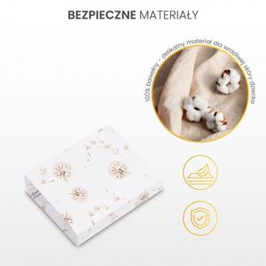 Cearceaf imprimat Sensillo Ballerina Pink pentru saltea copii 120x60 cm, banda elastica de fixare, material din bumbac 100 imagine