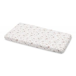 Cearceaf imprimat Sensillo Forest Beige pentru saltea copii 120x60 cm, banda elastica de fixare, material din bumbac 100 imagine