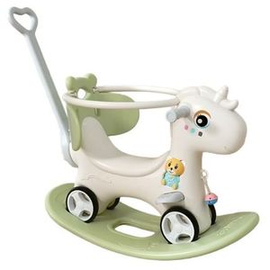Balansoar 3 in 1 Nichiduta Garden Happy Unicorn Light Green, transformabil in vehicul fara pedale cu maner parental, roti EVA, centuri de siguranta, jucarie muzicala, spatar si bara de siguranta detasabile imagine