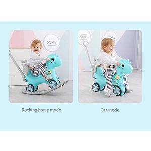 Balansoar 3 in 1 Nichiduta Garden Happy Unicorn Bordeaux Red, transformabil in vehicul fara pedale cu maner parental, roti EVA, centuri de siguranta, jucarie muzicala, spatar si bara de siguranta detasabile imagine