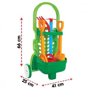 Set de gradinarit pentru copii Pilsan Garden Trolley cu carucior si 5 accesorii imagine
