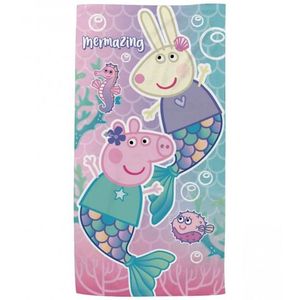 Prosop de plaja pentru copii Peppa Pig Mermazing 140x70 cm imagine