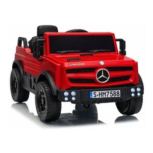 Masinuta electrica pentru copii Mercedes Unimog HM7588 6V4Ah Red, cu telecomanda 2.4G, roti EVA, 2 motoare 45W, bluetooth, port USB, slot Micro SD, MP3 si faruri LED, 90 x 53 x 50 cm imagine