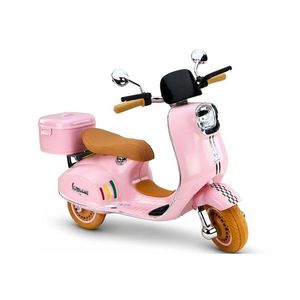 Scooter electric pentru copii Vespa XW-05 Pink, motorizare 2 x 35W, faruri LED frontale, panou muzical cu intrare MP3 si USB, 94 x 46 x 63 cm imagine