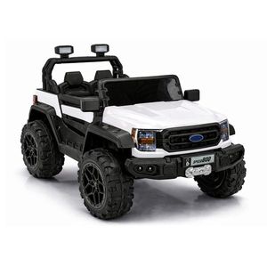 Masinuta electrica pentru copii 22F White, baterie 12V 10Ah, tractiune integrala 4 motoare x 45W, telecomanda 2.4G, roti EVA, scaun piele, bluetooth, USB, card microSD si MP3, faruri LED, 131 x 84 x 88 cm imagine