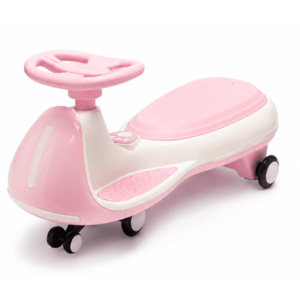 Vehicul electric tip PlasmaCar pink pentru copii Nichiduta, design sportiv fara pedale, volan ergonomic, echipat cu 2motoare performante, acumulator de 12V 4.5AH imagine