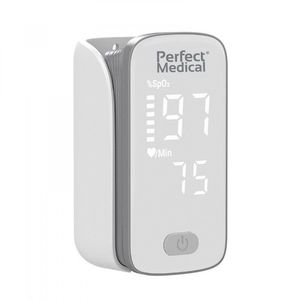 Pulsoximetru de deget Perfect Medical, monitorizare SpO2 si puls, alb imagine