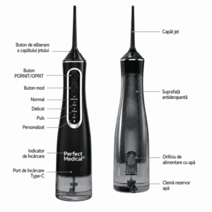Dus bucal portabil Perfect Medical PM-51B, cu 4 moduri de curatare, rezervor 320 ml si presiune 30-120 PSI imagine