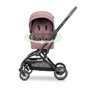 Carucior pentru copii Lorelli Makaya Pink cu scaun rotativ 360 grade, cadru din aluminiu, greutate admisa 22 kg imagine