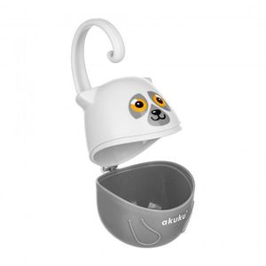 Cutiuta pentru suzete Akuku Lemur cu agatatoare, materiale sigura fara bpa, codita tip maner special ce permite agatarea la caruciorpatutscaun auto, dimensiune 13x6, 5x6, 5 cm imagine
