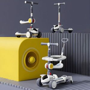 Trotineta multifunctionala 4 in 1 pentru copii Nichiduta Pink, pliabila, roti pivotante 360, lumini si muzica, sezut rabatabil, ghidon reglabil pe inaltime, maner parinte reglabil, pliere rapida imagine