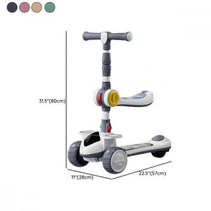 Trotineta multifunctionala 4 in 1 pentru copii Nichiduta Grey, pliabila, roti pivotante 360, lumini si muzica, sezut rabatabil, ghidon reglabil pe inaltime, maner parinte reglabil, pliere rapida imagine