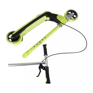 Trotineta pentru copii Trike Fix Green, cu ghidon ajustabil, roti luminoase LED, frana de mana si de picior, capacitate maxima 100 kg imagine