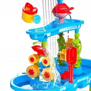 Masuta de activitati 3in1 pentru apa si nisip Matadi Mega set cu scaunel, 36 accesorii incluse, efect de ploaie, moara de apa imagine
