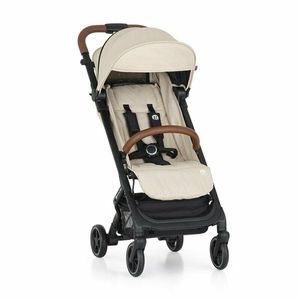 Carucior pentru copii PetiteMars Fly Bej cu pliere compacta, spatar reglabil pana la pozitie de somn, suport picioare reglabil, copertina extensibila cu protectie UPF40+, suport pahar inclus, pana la 22 kg, 0 luni+ imagine