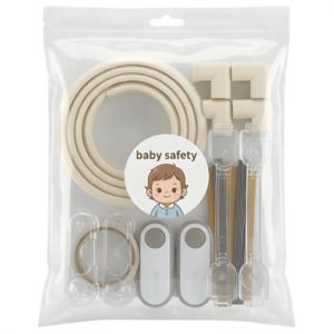 Kit de protectie pentru copii, bej, 17 piese imagine
