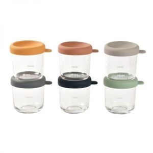 Set 6 recipiente sticla Beaba 250 ml Sunrise Colormix imagine