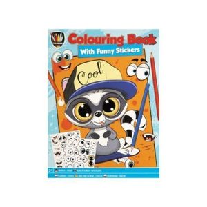 Carte de colorat pentru baieti, cu abtibilduri amuzante, A4, 24 pagini imagine