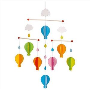 Carusel cu figurine din lemn, pentru bebelusi, Baloons imagine