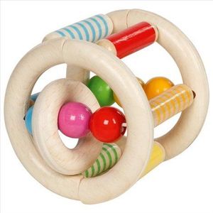 Jucarie de motricitate Zornaitoare cilindrica din lemn Roller, pentru bebelusi imagine