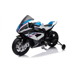 Imagine Motocicleta electrica cu licenta BMW HP4 Premium, pentru copil 3-9 ani, culoare Alba