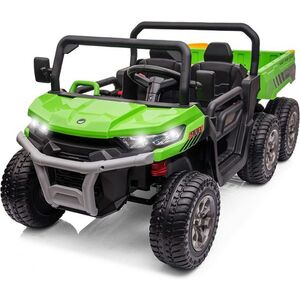 Imagine UTV electric pentru 2 copii Kinderauto Farm Tractor 6x6 180W 12V premium, culoare Verde