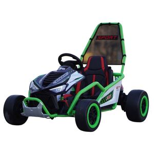 Imagine Go-Kart electric cu functie DRIFT, recomandat 4-8 ani, 300W, 24V 10Ah, scaun tapitat, verde