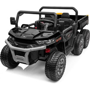 Imagine UTV electric pentru 2 copii Kinderauto Farm Tractor 6x6 180W 12V premium, culoare Neagra