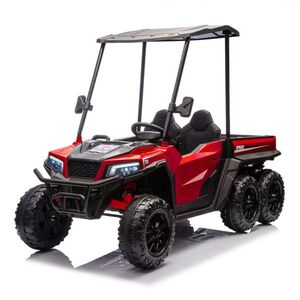 Imagine UTV electric Kinderauto Gladiator pentru 2 copii, bluetooth, roti moi EVA, scaun tapitat, 180W, 12V, premium, rosu