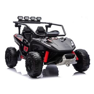 Imagine UTV electric pentru 2 copii Kinderauto Vector V2 Dune-Buggy, 220W, 12V, roti moi, scaun tapitat, echipat premium, negru
