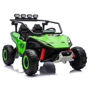 Imagine UTV electric pentru 2 copii Kinderauto Vector V2 Dune-Buggy, 220W, 12V, roti moi, scaun tapitat, echipat premium, verde
