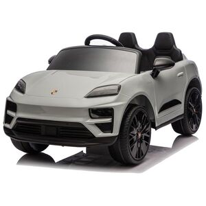 Imagine Masinuta electrica pentru copii, Porsche Macan, 140W 12V, roti EVA, scaun tapitat, echipata premium, gri