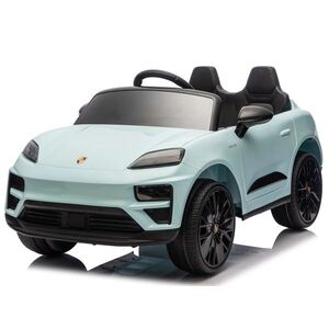 Imagine Masinuta electrica pentru copii, Porsche Macan, 140W 12V, roti EVA, scaun tapitat, echipata premium, albastra