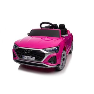 Imagine Masinuta electrica pentru fetite, Audi SQ8 70W 12V cu roti moi si scaun tapitat, telecomanda, roz