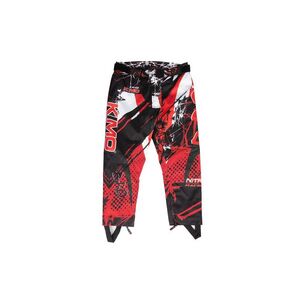 Imagine Pantaloni KIMO Kids BRO Motocross cu aparatori, ideal pentru copii pasionati de motocross, rosu