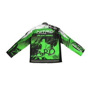 Imagine Geaca KIMO Kids BRO Motocross cu aparatori, ideal pentru copii pasionati de motocross, verde