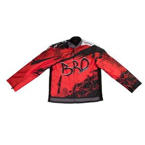 Imagine Geaca KIMO Kids BRO Motocross cu aparatori, ideal pentru copii pasionati de motocross, rosu