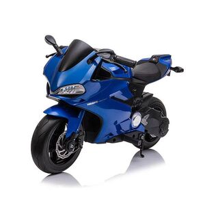 Imagine Motocicleta electrica copii Kinderauto SX1629, putere 250W, 24V, roti moi, scaun tapitat, Albastra