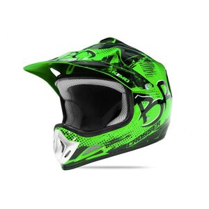 Imagine Casca de protectie pentru copii BRO Kimo Cross cu ventilatie si vizor reglabil, verde